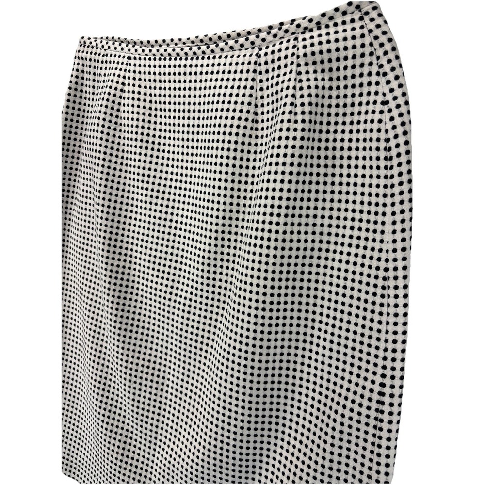 Le Suit‎ Polka Dot Pencil Skirt 6 Black White Lined Career Office Classic Chic - Picture 9 of 12